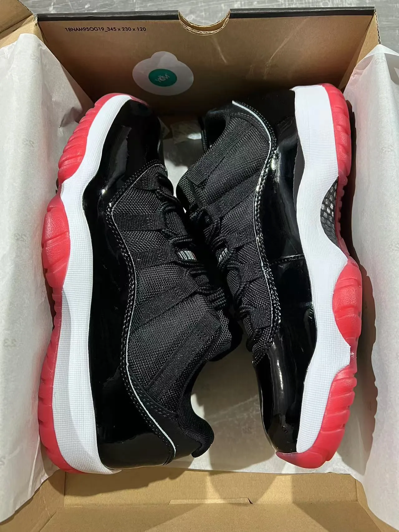 Air Jordan 11 Black White Red Basketball Shoes 9