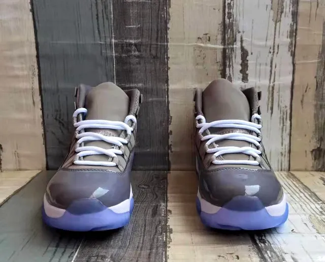 Air Jordan 11 Gray Purple Translucent Outsole Basketball Shoes 4