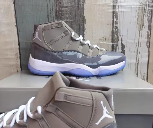 Air Jordan 11 Gray Purple Translucent Outsole Basketball Shoes 5