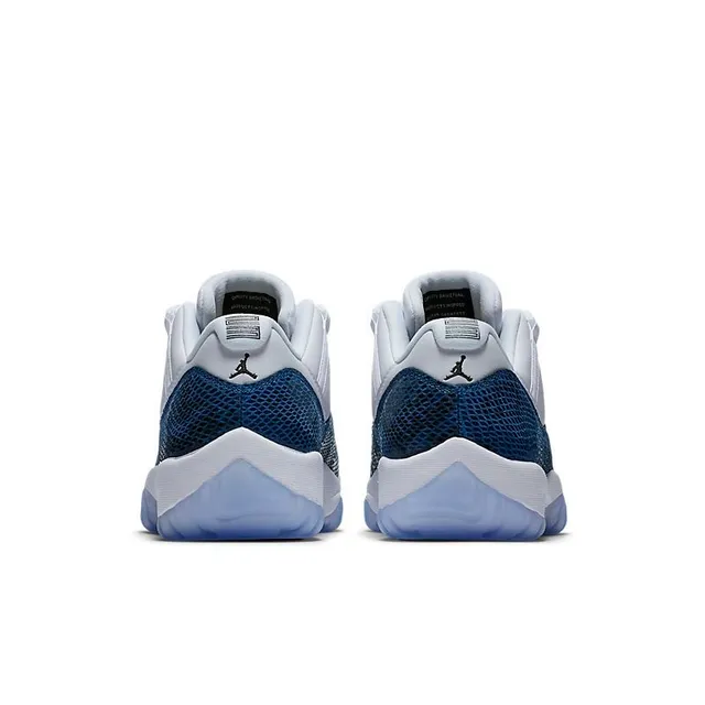Air Jordan 11 Navy Snakeskin White Basketball Shoes 2