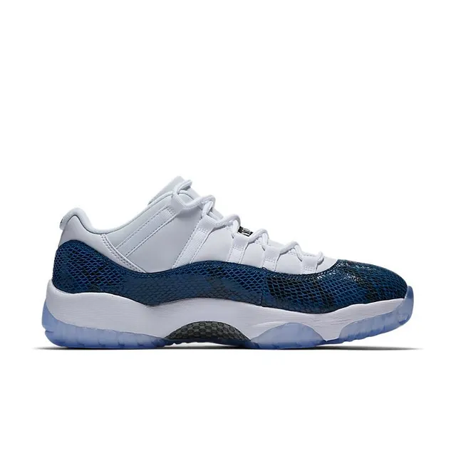 Air Jordan 11 Navy Snakeskin White Basketball Shoes 5