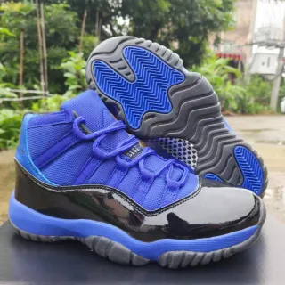 Air Jordan 11 Royal Blue and Black Patent Leather Basketball Shoes