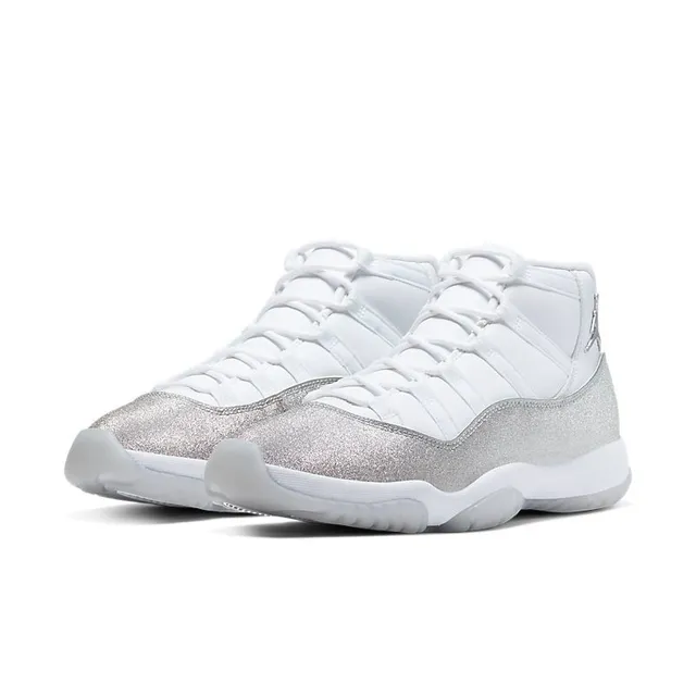 Air Jordan 11 White Silver Glitter Basketball Shoes 3