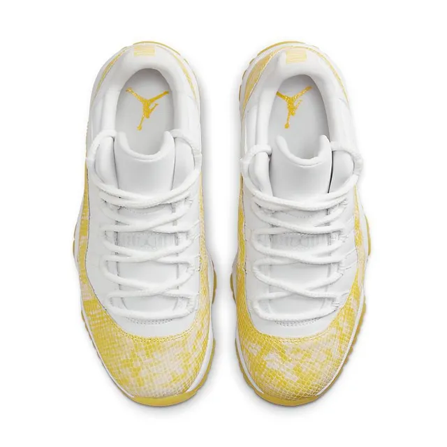 Air Jordan 11 White Yellow Snakeskin Basketball Shoes 4