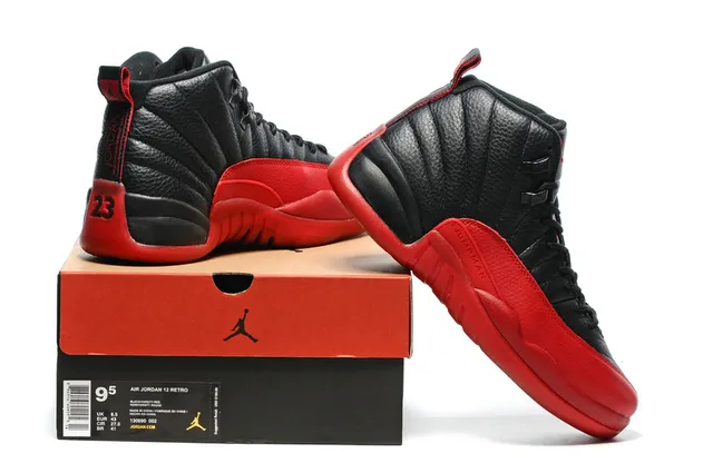 Air Jordan 12 Black Red Basketball Shoes 6