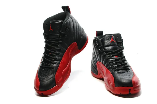 Air Jordan 12 Black Red Basketball Shoes 8