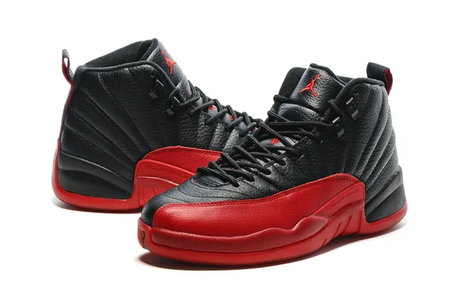 Air Jordan 12 Black Red Basketball Shoes 10