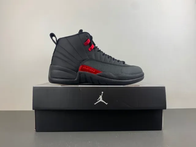Air Jordan 12 Noir Rouge Chaussures de Basketball 16