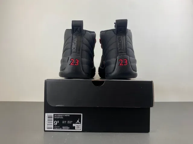 Air Jordan 12 Noir Rouge Chaussures de Basketball 18