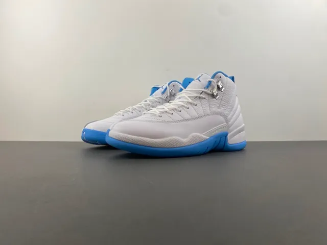 Air Jordan 12 White Blue Basketball Shoes 11