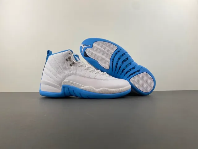 Air Jordan 12 White Blue Basketball Shoes 13