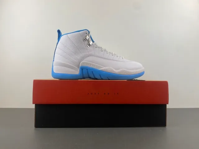 Air Jordan 12 White Blue Basketball Shoes 16