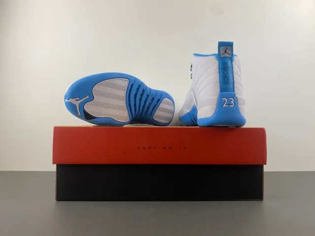 Air Jordan 12 White Blue Basketball Shoes 17