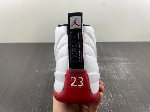 Air Jordan 12 White Red Basketball Shoes 7