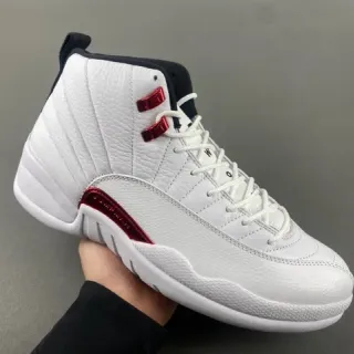 Air Jordan 12 White Red Black Basketball Shoes