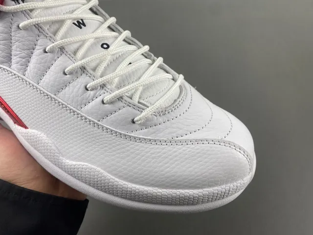 Air Jordan 12 White Red Black Basketball Shoes 3