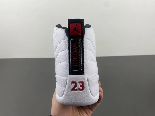 Air Jordan 12 White Red Black Basketball Shoes 4