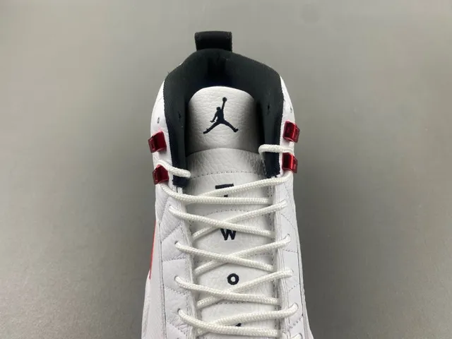 Air Jordan 12 White Red Black Basketball Shoes 5