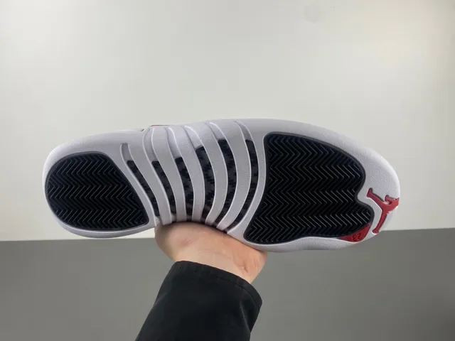 Air Jordan 12 White Red Black Basketball Shoes 9