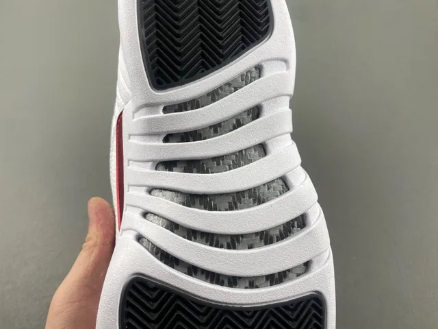 Air Jordan 12 White Red Black Basketball Shoes 10
