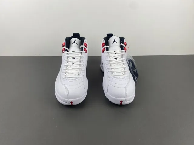 Air Jordan 12 White Red Black Basketball Shoes 12