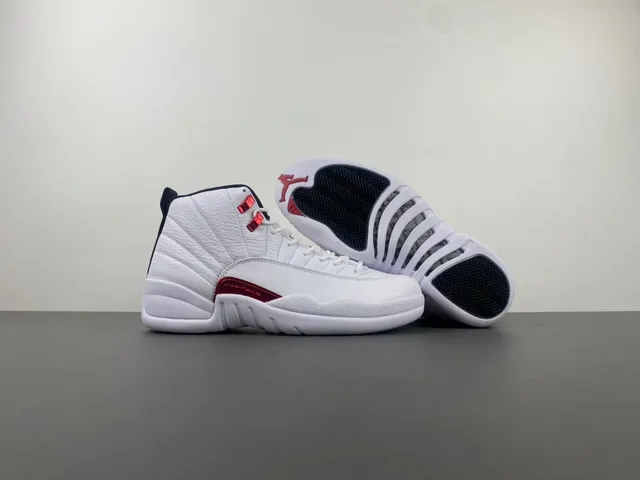 Air Jordan 12 White Red Black Basketball Shoes 13