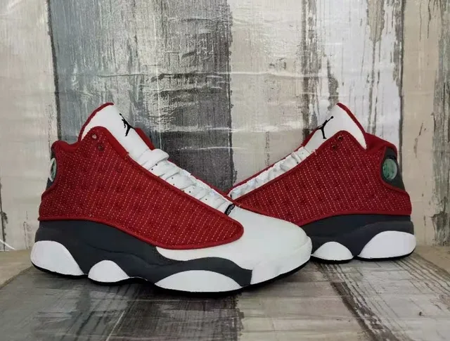 Air Jordan 13 Red White Black Basketball Shoes 3