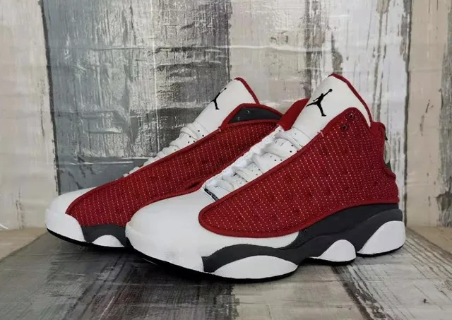 Air Jordan 13 Red White Black Basketball Shoes 4