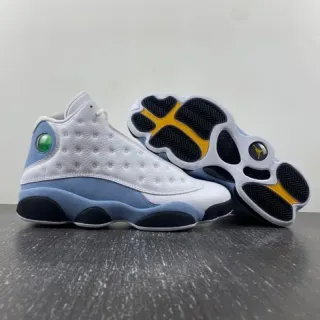 Air Jordan 13 White Light Blue Black Yellow Green Basketball Shoes