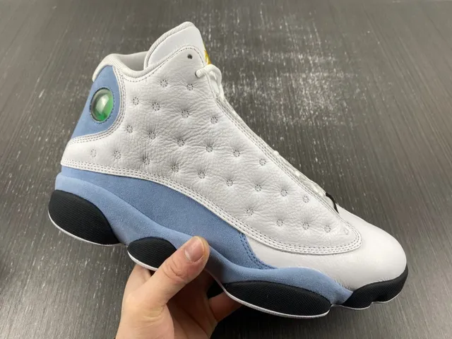 Air Jordan 13 White Light Blue Black Yellow Green Basketball Shoes 4
