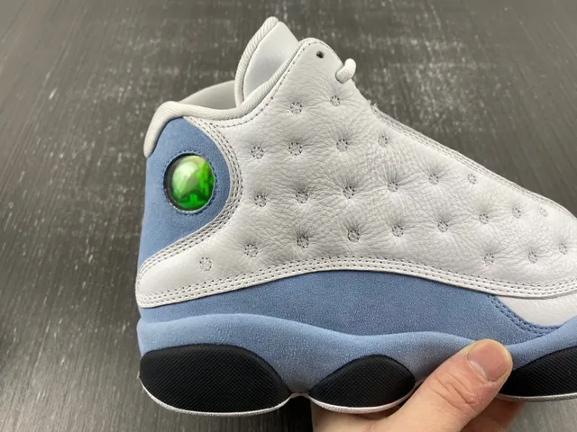 Air Jordan 13 White Light Blue Black Yellow Green Basketball Shoes 5