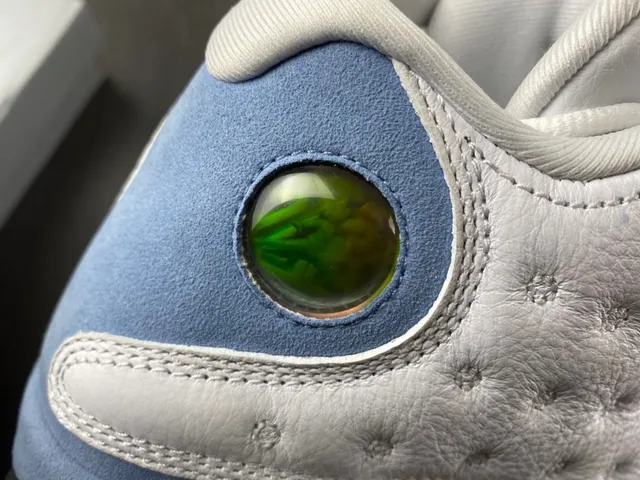 Air Jordan 13 White Light Blue Black Yellow Green Basketball Shoes 6