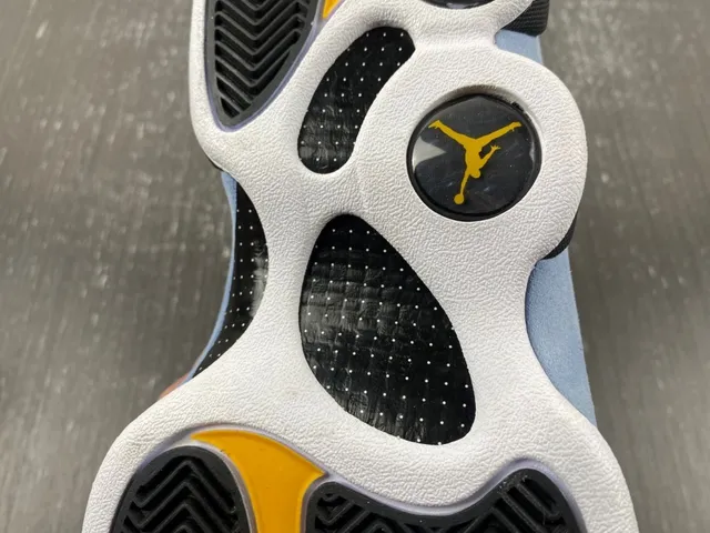 Air Jordan 13 White Light Blue Black Yellow Green Basketball Shoes 11