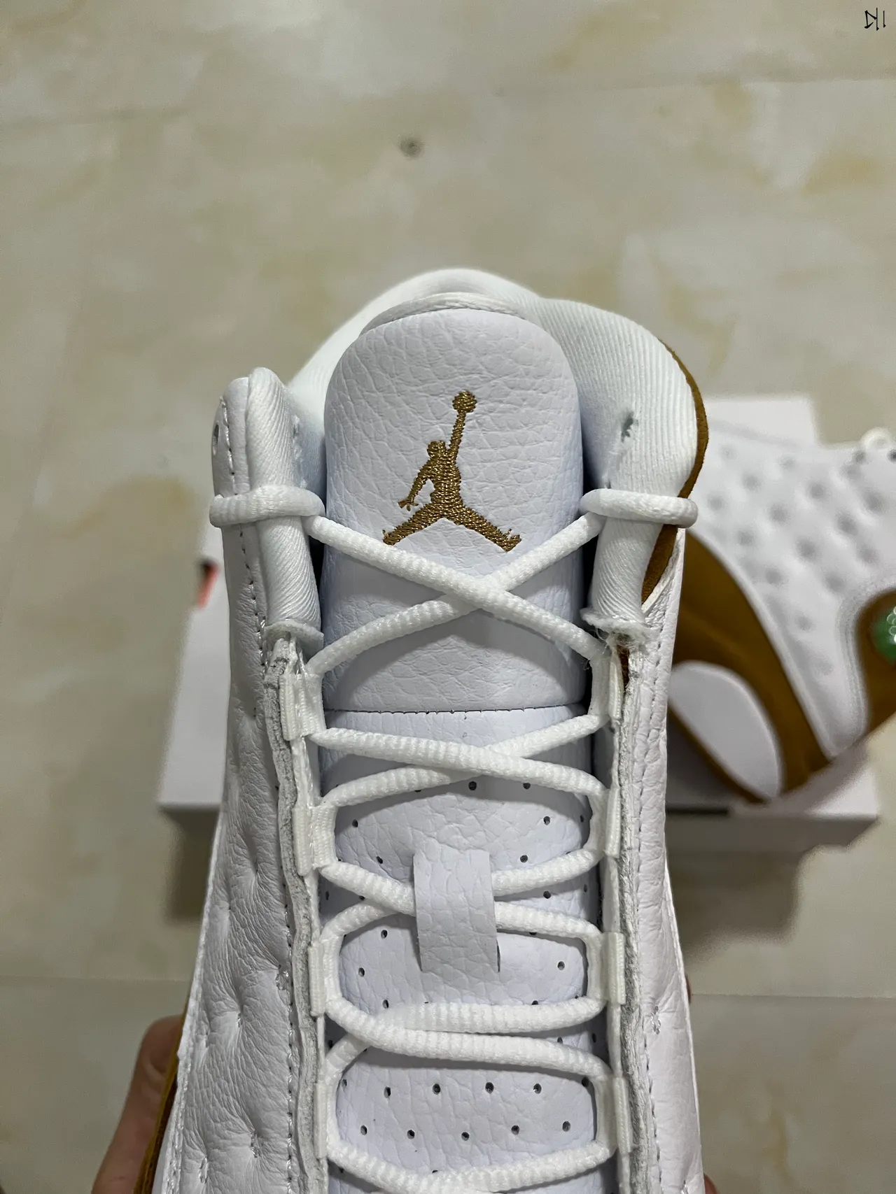 Air Jordan 13 White Tan Quilted Basketball Shoes 6