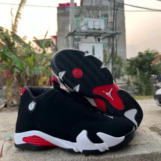 Air Jordan 14 Black Red White Basketball Shoes