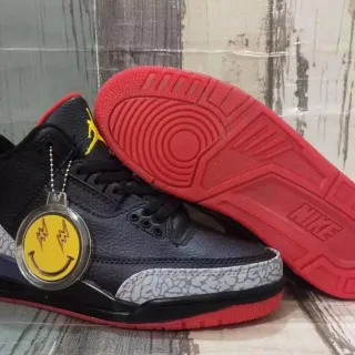 Air Jordan 3 Zapatos de Baloncesto Negro Cemento Rojo Amarillo
