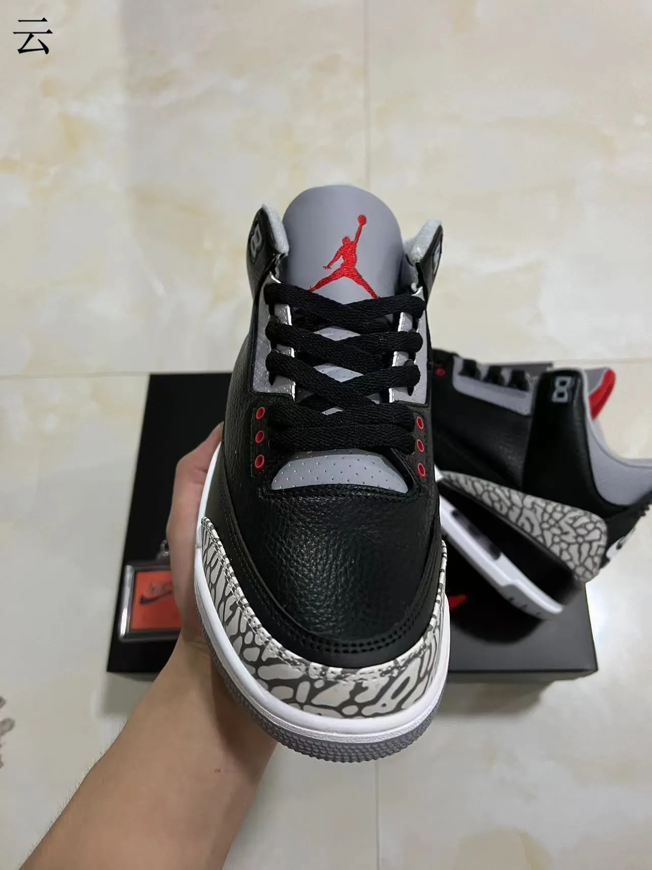 Air Jordan 3 Black Elephant Basketball Shoes 3