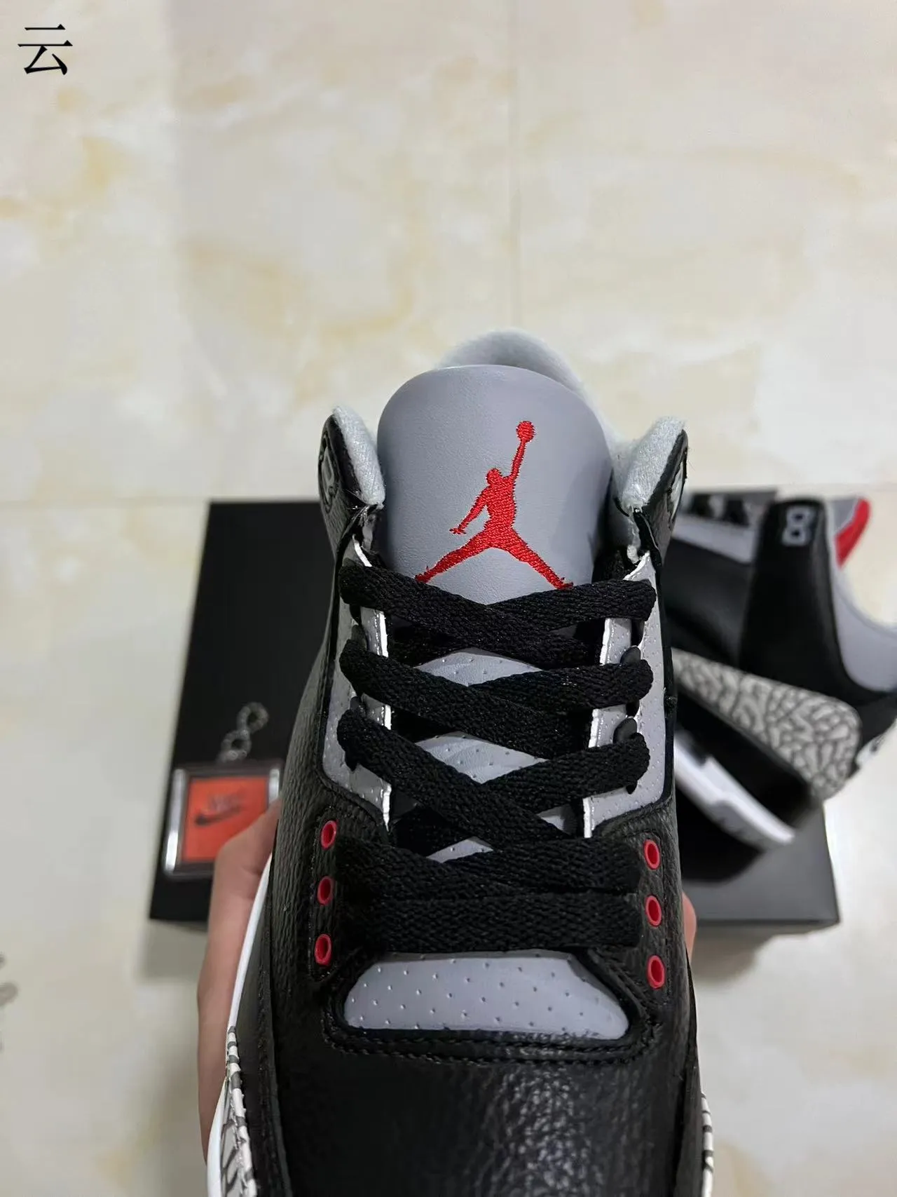 Air Jordan 3 Black Elephant Basketball Shoes 4