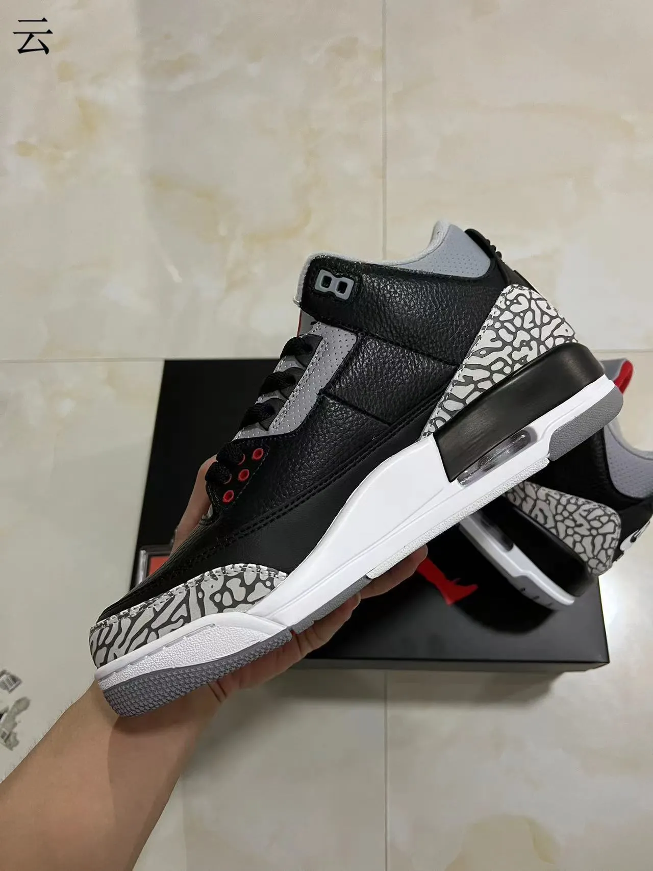 Air Jordan 3 Black Elephant Basketball Shoes 5