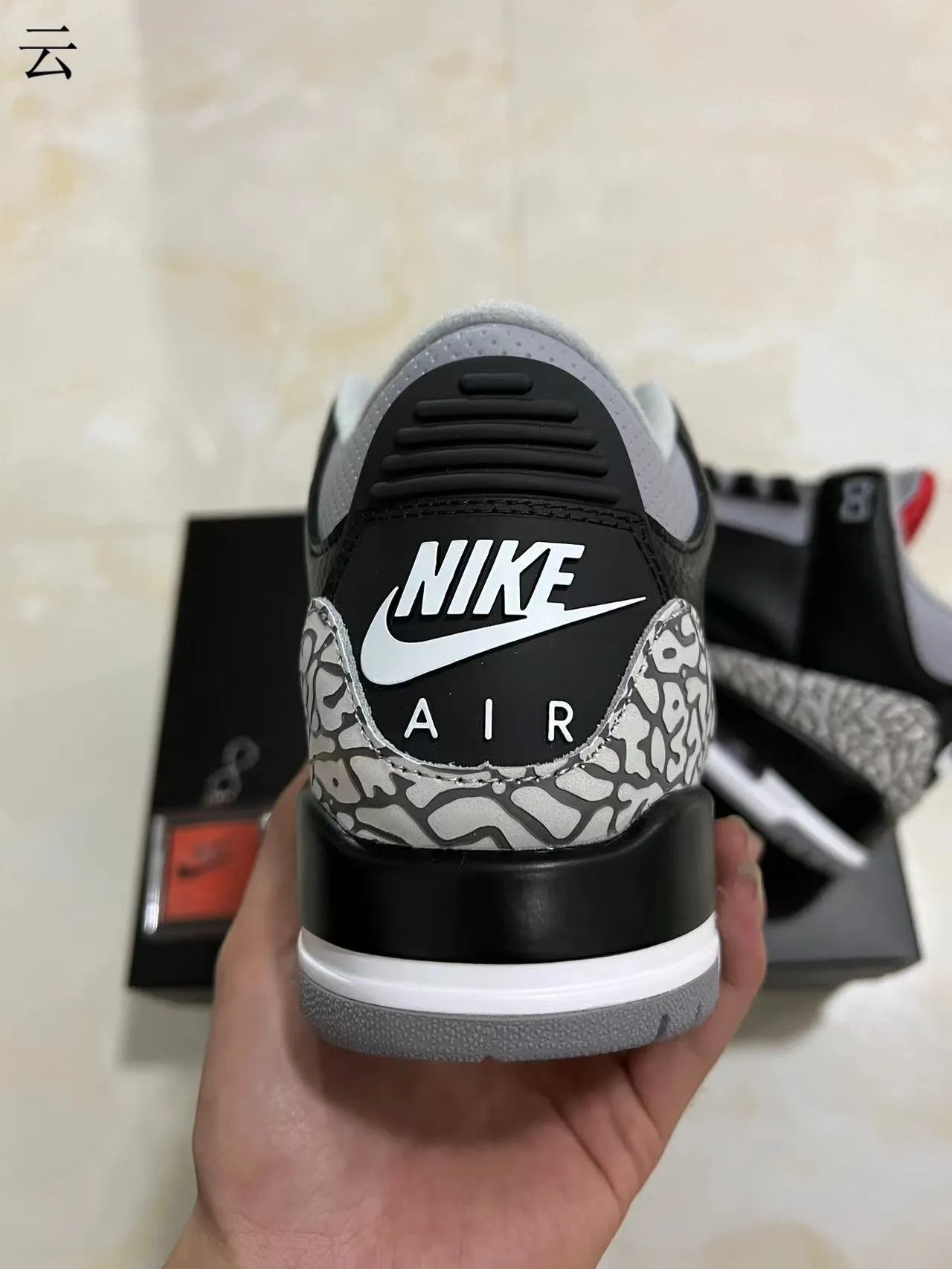 Air Jordan 3 Black Elephant Basketball Shoes 8