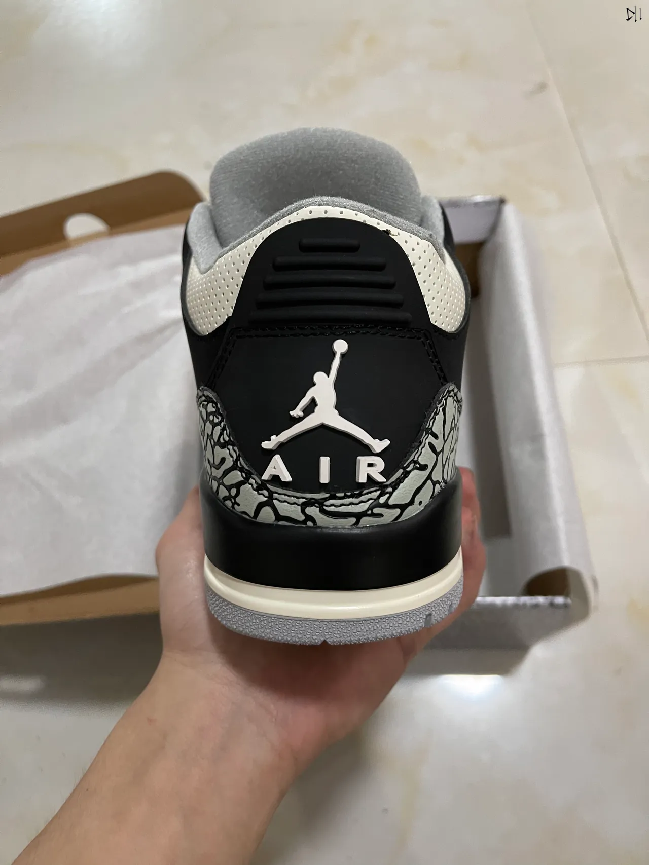 Air Jordan 3 Black Elephant Basketball Shoes 7