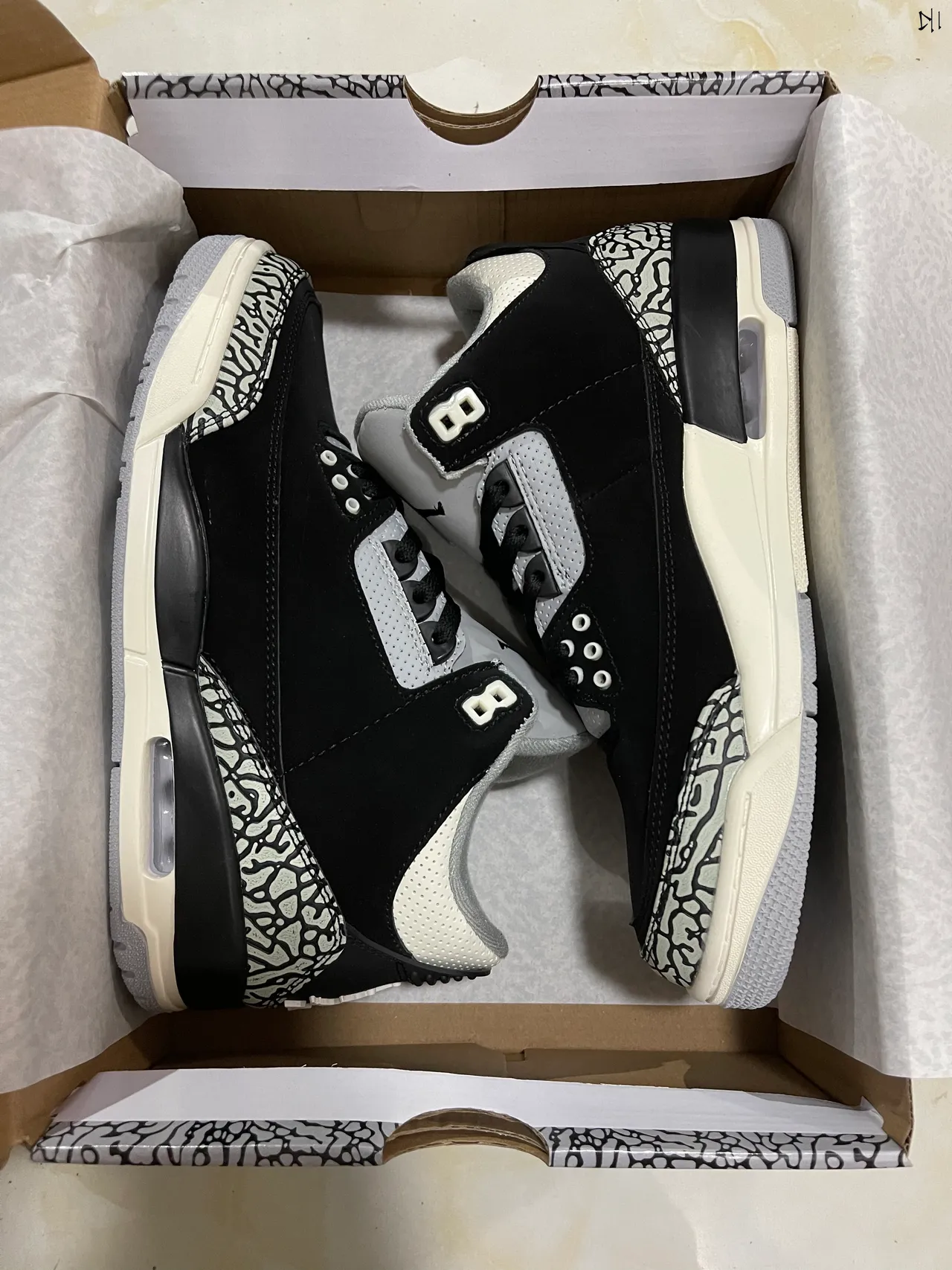 Air Jordan 3 Black Elephant Basketball Shoes 8