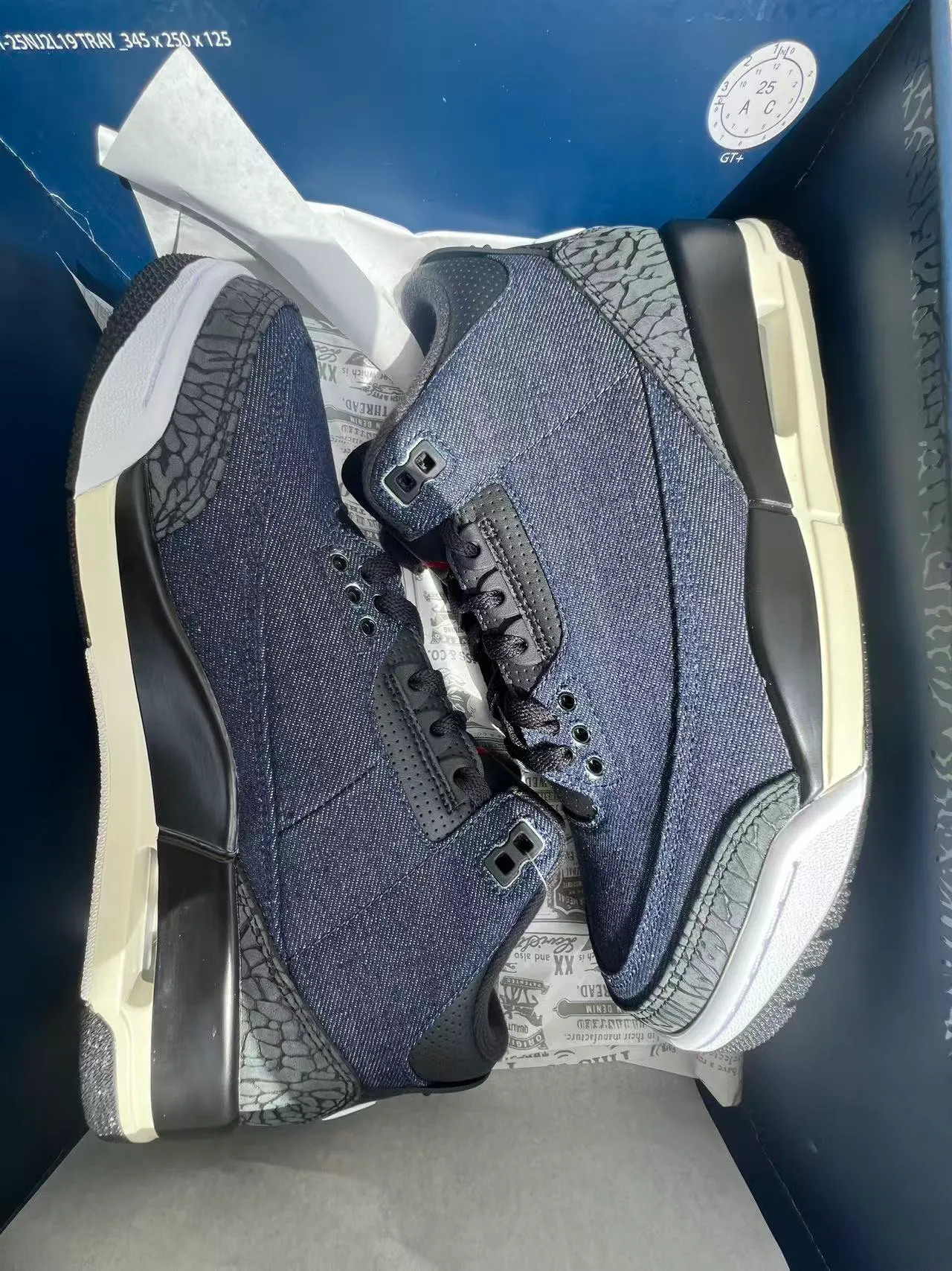 Air Jordan 3 Denim Elephant Print Basketball Shoes 8