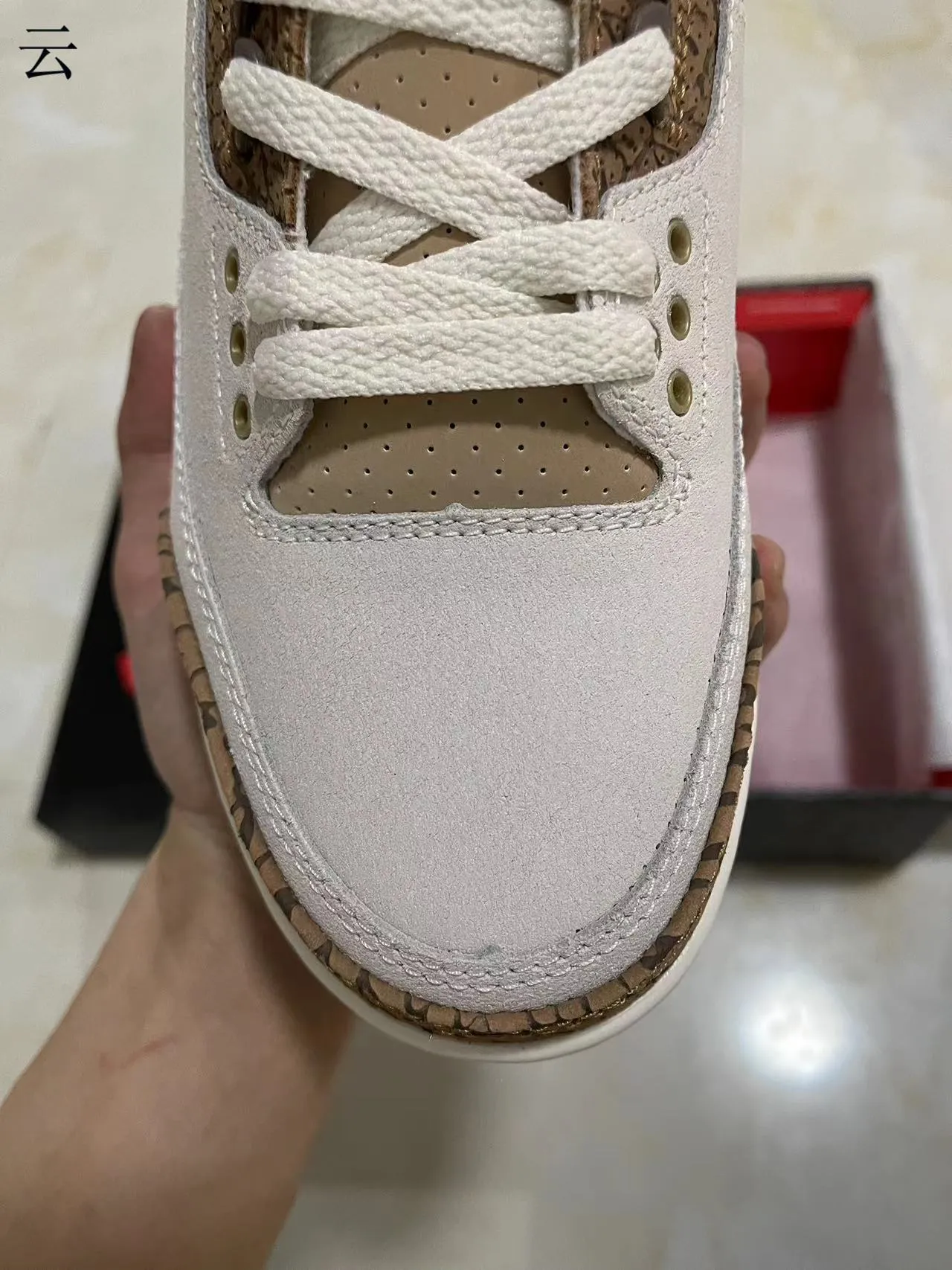Air Jordan 3 Elephant Print Off-White Brown Basketball Shoes 3