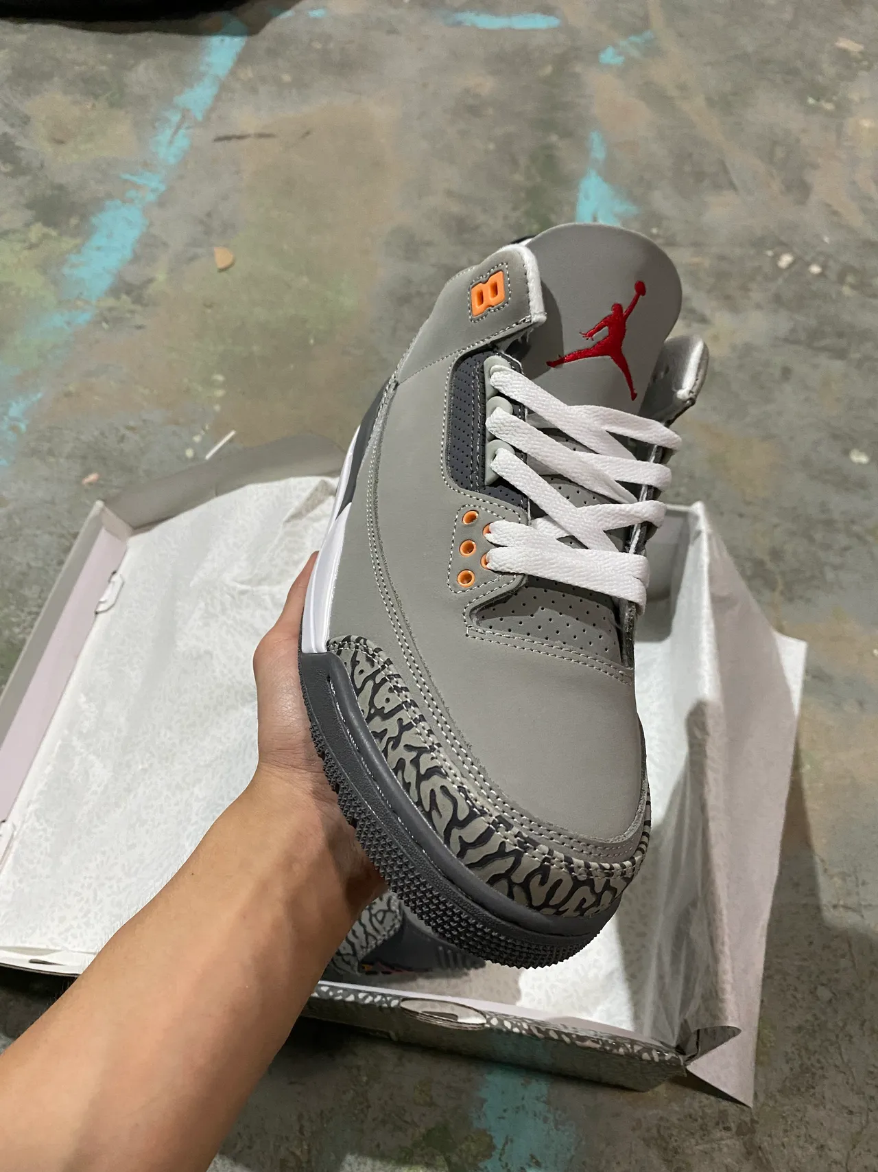Air Jordan 3 Gray Elephant Basketball Shoes 2
