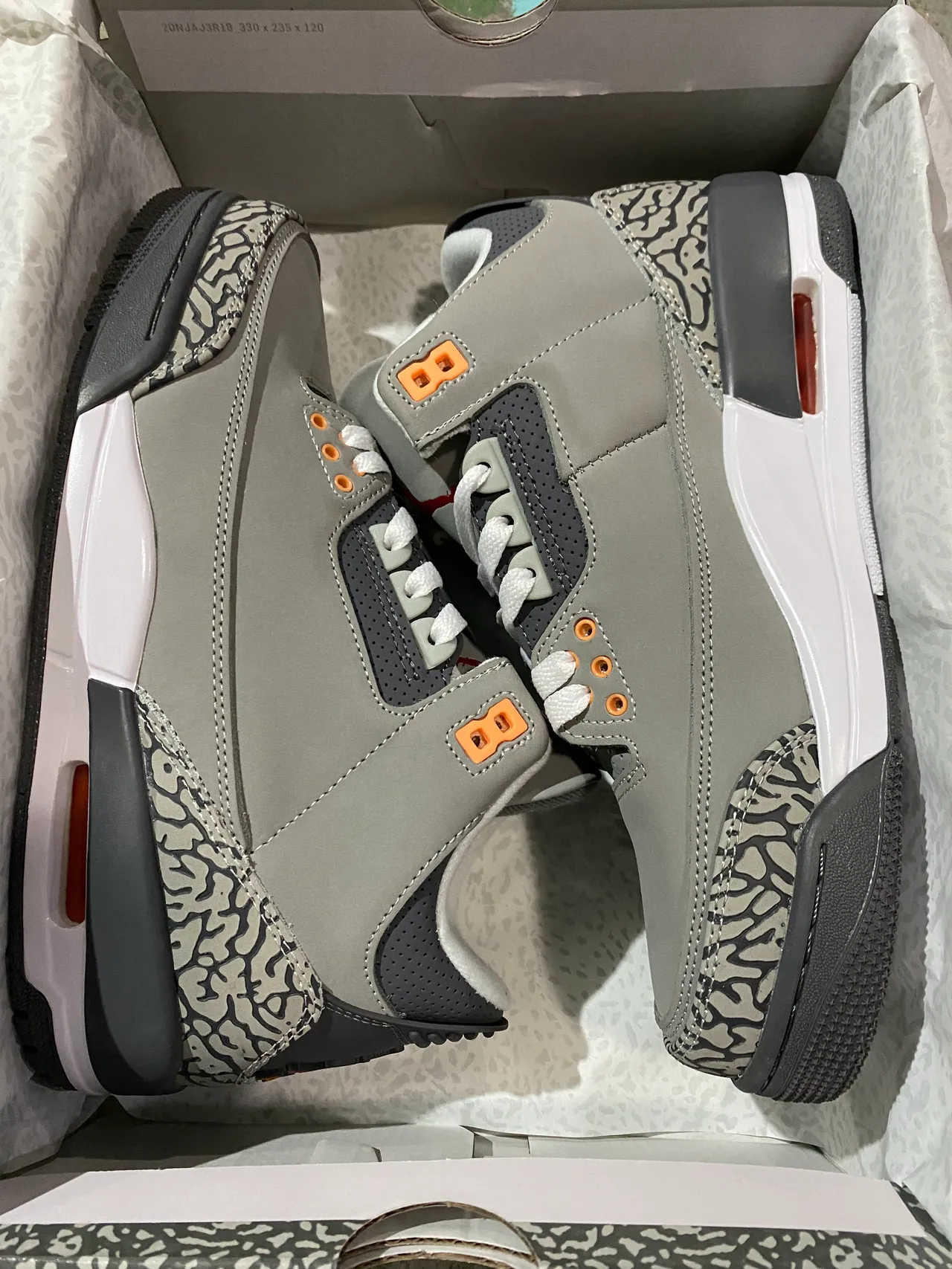 Air Jordan 3 Gray Elephant Basketball Shoes 7