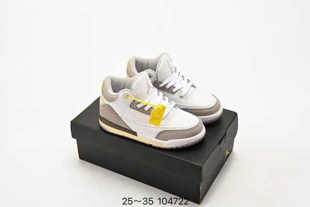 Tênis de basquete Air Jordan 3 Off-White cinza com estampa de elefante 7