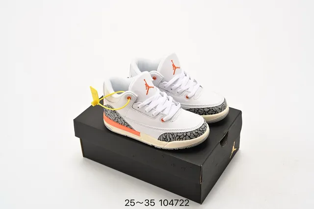 Tênis de basquete Air Jordan 3 Off-White cinza com estampa de elefante 13