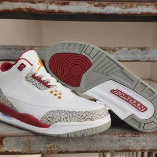 Air Jordan 3 Retro White Red Elephant Basketball Shoes