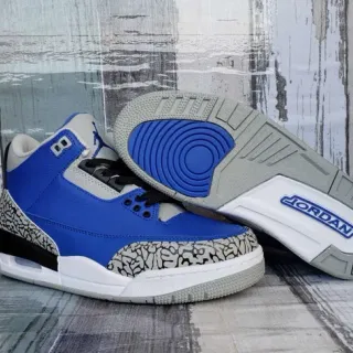 Air Jordan 3 Royal Blue Elephant Print Basketball Shoes